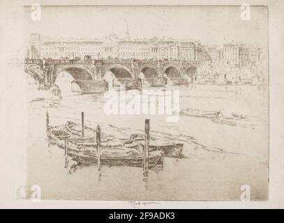 Waterloo Bridge und Somerset House, 1905. Stockfoto