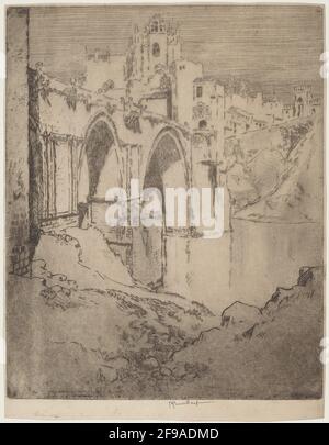 Brücke von San Juan D'Los Reyos, Toledo, 1904. Stockfoto