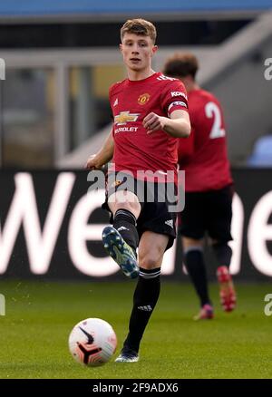 Manchester, England, 16. April 2021. Will Fish of Manchester United während des Spiels der Professional Development League im Academy Stadium in Manchester. Bildnachweis sollte lauten: Andrew Yates / Sportimage Stockfoto