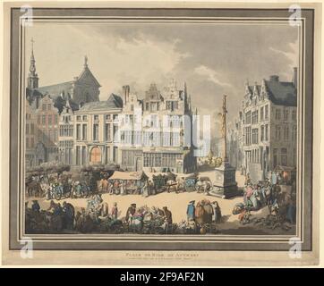 Place de Meir in Antwerpen, 1797. Stockfoto