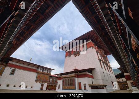 Es gibt zwei Haupthallen in diesem Dochey, einer von ihnen ist der Phodrang Palast, wo der erste König von Bhutan seine Krönung als Ritterorden C erhielt Stockfoto