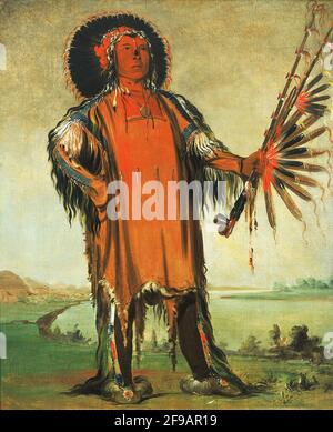 Ha-na-t&#xe1;-nu-ma&#xfa;k, Wolf Chief, Head Chief of the Tribe, 1832. Stockfoto