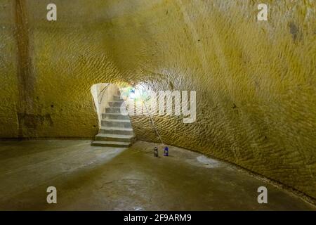 VALLETTA, MALTA, 3. MAI 2017: Luftschutzkeller in der Casa Rocca Piccola in Valletta, Malta Stockfoto