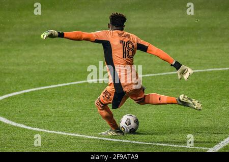 Die professionelle Fußballmannschaft der Philadelphia Union und Spieler gegen Deportivo Saprissa während der CONCACAF Champions League Stockfoto