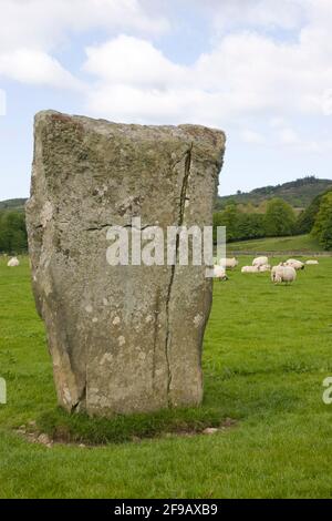 Prähistorische stehende Steine in Nether Largie, Kilmartin, Argyll, Schottland Stockfoto