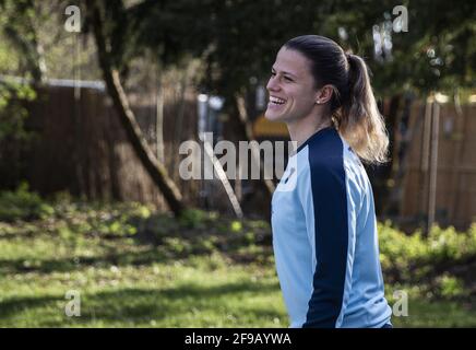 München, Deutschland. April 2021. Aktivierungszeit TSG Hoffenheim, Martina Tufekovic Credit: SPP Sport Press Photo. /Alamy Live News Stockfoto