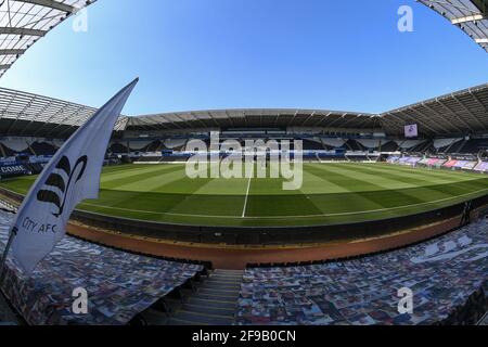 Allgemeine Ansicht des Liberty Stadions, Heimat der Stadt Swansea und Austragungsort des todayÕs SkyBet Championship-Spiels. In Swansea, Großbritannien am 4/17/2021. (Foto von Mike Jones/News Images/Sipa USA) Stockfoto