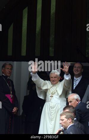 XX. Weltjugendtag in Köln Deutschland, 19.8.2005, Köln, Papst Benedikt XVI. In der Synagoge Stockfoto