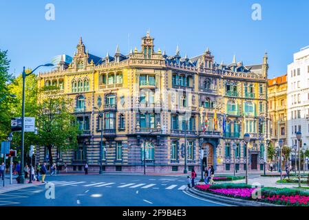 BILBAO, SPANIEN, OKTOBER 29,2014: Blick auf den Chavarri Palast in Bilbao, Spanien Stockfoto