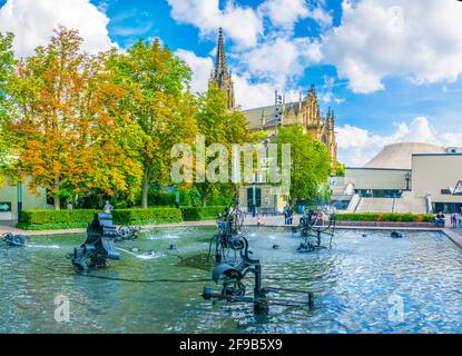 BASEL, SCHWEIZ, 14. JULI 2017: Tinguely-Brunnen im Zentrum von Basel, Schweiz Stockfoto