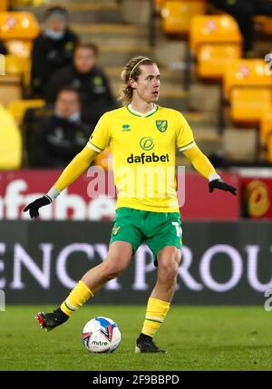 Todd Cantwell of Norwich City - Norwich City / Huddersfield Town, Sky Bet Championship, Carrow Road, Norwich, UK - 6. April 2021 nur zur redaktionellen Verwendung – es gelten die Einschränkungen von DataCo Stockfoto