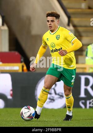 Max Aarons of Norwich City - Norwich City / Huddersfield Town, Sky Bet Championship, Carrow Road, Norwich, Großbritannien - 6. April 2021 nur zur redaktionellen Verwendung – es gelten die Einschränkungen von DataCo Stockfoto