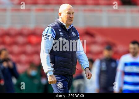 Mark Warburton, Manager der Queens Park Rangers, bei der Ful-Time Whistle in Middlesbrough, Großbritannien am 4/17/2021. (Foto von Iam Burn/News Images/Sipa USA) Stockfoto