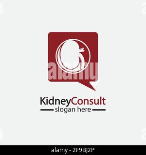 Niere Consult Logo Designs Konzept Vektor, Niere Healthcare Logo Vorlage, Urologie Logo Vektor Vorlage. Stock Vektor