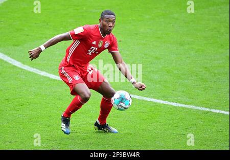 Stadt Wolfsburg, Deutschland. 17. April 2021. firo: 17.04.2021, Fußball, 1. Bundesliga, Saison 2020/2021, VfL Wolfsburg - FC Bayern München David Alaba (Bayern) Credit: Tim Groothuis/Witters/via firosportphoto/dpa/Alamy Live News Stockfoto