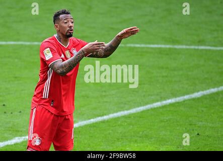 Stadt Wolfsburg, Deutschland. 17. April 2021. firo: 17.04.2021, Fußball, 1. Bundesliga, Saison 2020/2021, VfL Wolfsburg - FC Bayern München Jerome Boateng (Bayern) Credit: Tim Groothuis/Witters/via firoportsphoto/dpa/Alamy Live News Stockfoto