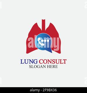 Lungs Consult Logo Designs Vektor, Lungs Forum Logo Vorlage, Lungs Care Symbol. Stock Vektor