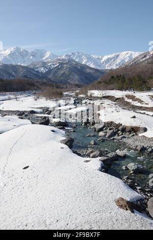 Hakuba, Japan, 28/02/2021, Winter 2021, Hakuba Valley. Stockfoto