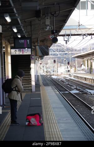 Hakuba, Japan, 28/02/2021, Winter 2021, hakuba Station Stockfoto