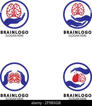 Brain Logo Designs Konzept Vektor, Gesundheit Brain Pulse Logo, Brain care Logo Vorlage Vektor Stock Vektor
