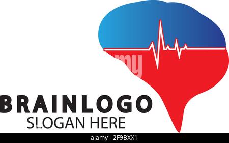 Brain Logo Designs Konzept Vektor, Gesundheit Brain Pulse Logo, Brain care Logo Vorlage Vektor Stock Vektor