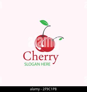Cherry Logo Design-Vorlage. vektor-Illustration. Stock Vektor
