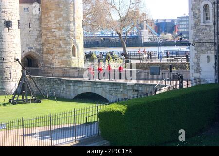 The Beefeaters am Tower of London Stockfoto