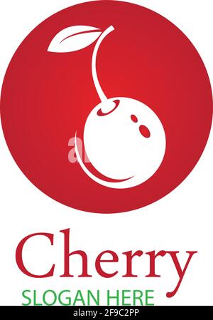 Cherry Logo Design-Vorlage. vektor-Illustration. Stock Vektor