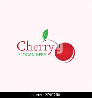 Cherry Logo Design-Vorlage. vektor-Illustration. Stock Vektor