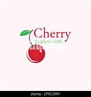 Cherry Logo Design-Vorlage. vektor-Illustration. Stock Vektor