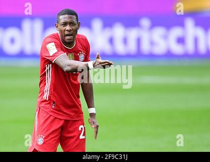 Stadt Wolfsburg, Deutschland. 17. April 2021. firo: 17.04.2021, Fußball, 1. Bundesliga, Saison 2020/2021, VfL Wolfsburg - FC Bayern München David Alaba (Bayern) Credit: Tim Groothuis/Witters/via firosportphoto/dpa/Alamy Live News Stockfoto