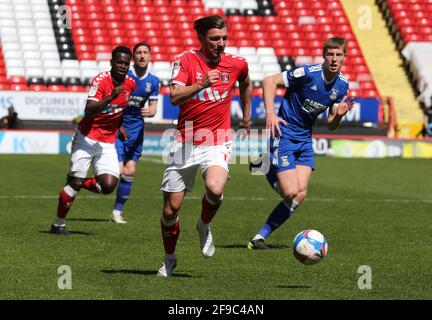 Woolwich, Großbritannien. April 2021. WOOLWICH, Vereinigtes Königreich, APRIL 17: Alex Gilbey von Charlton Athletic während der Sky Bet League One zwischen Charlton Athletic und Ipswich Town im Valley, Woolwich am 17. April 2021 Credit: Action Foto Sport/Alamy Live News Stockfoto