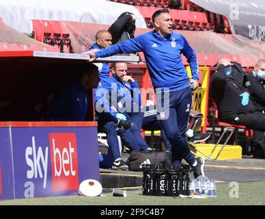 Woolwich, Großbritannien. April 2021. WOOLWICH, Großbritannien, 17. APRIL: First-Team-Coach Gary Roberts aus Ipswich Town während der Sky Bet League One zwischen Charlton Athletic und Ipswich Town im Valley, Woolwich am 17. April 2021 Credit: Action Foto Sport/Alamy Live News Stockfoto