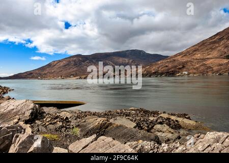 GLENELG ISLE OF SKYE FÄHRTERMINAL MIT BLICK AUF DEN KYLE RHEA AUS DEM SLIPWAY-BEREICH Stockfoto