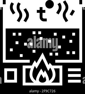 Symbol-Vektor-Illustration für Zersetzung der Aluminiumproduktionslinie Stock Vektor