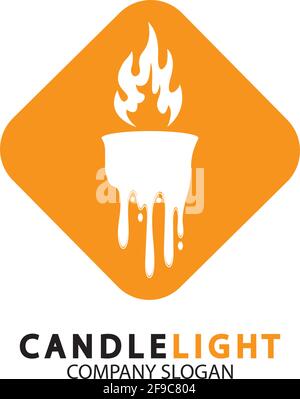 Candle light Icon Logo Design Vektor Vorlage Stock Vektor