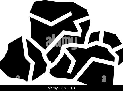 Symboldarstellung der Bauxit-Aluminiumproduktionslinie Stock Vektor