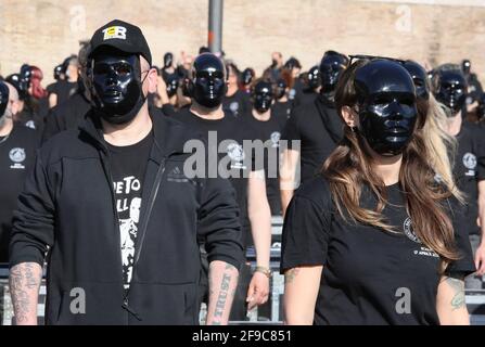 Rom, Italien. April 2021. Rom, Nationale Show des Unterhaltungssektors und Veranstaltungen mit 100 Stämmen auf der Piazza del Popolo im Bild: Kredit: Unabhängige Fotoagentur/Alamy Live News Stockfoto