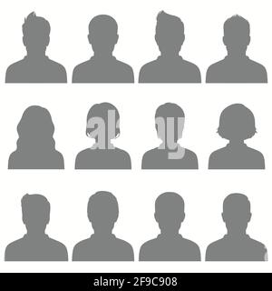 Satz flacher Avatare, Vektor-Personen-Symbol, Benutzergesichter-Design-Illustration Stock Vektor