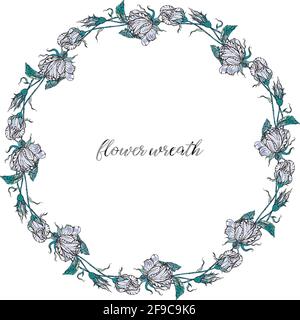 Rose. Blumenkranz. Romantischer zarter Kranz. Stock Vektor