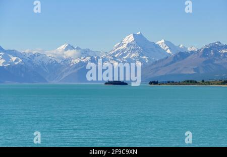 Landschaft um den Pukaki-See auf der Südinsel von New Seeland Stockfoto