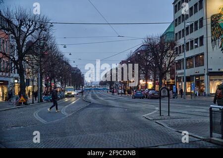 Göteborg im Dezember 2020. Kalte Tage nähern sich Weihnachten. Stockfoto