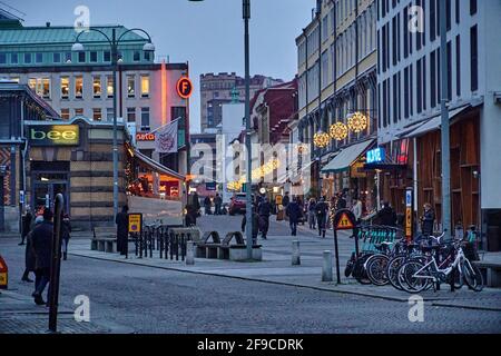 Göteborg im Dezember 2020. Kalte Tage nähern sich Weihnachten. Stockfoto