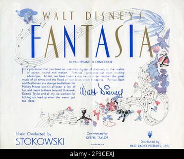 WALT DISNEY'S FANTASIA 1940 Leopold Stokowski und das Philadelphia Orchestra Narrative Einführungen sehen die Taylor-Produzenten Walt Disney und Ben Sharpsteen Walt Disney Productions / RKO Radio Pictures Stockfoto