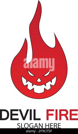 Vektor-Symbol für „Fire Devil“-Logo-Vorlage Stock Vektor