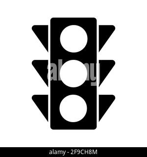 Verkehrskontrollleuchte, Symbol-Silhouette Stock Vektor
