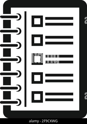 To-do-Listenblatt-Symbol, einfacher Stil Stock Vektor