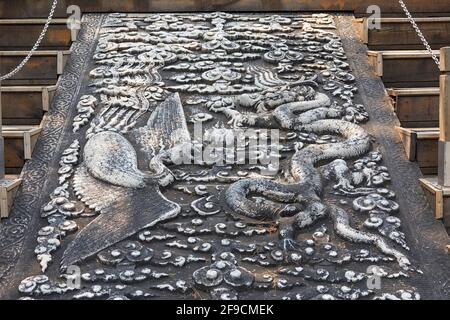 Dragon Phoenix Stone Pathway Stone Bridge Zhaoling Grab in der Ming-Dynastie-Komplex in Peking UNESCO-Weltkulturerbe China Stockfoto