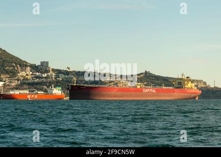 Amphion Rohöltanker in Gibraltar Stockfoto