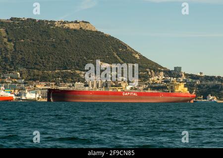 Amphion Rohöltanker in Gibraltar Stockfoto